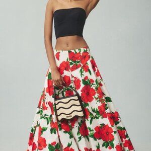 Anthropologie Maeve Drop-Waist A-Line Maxi Skirt